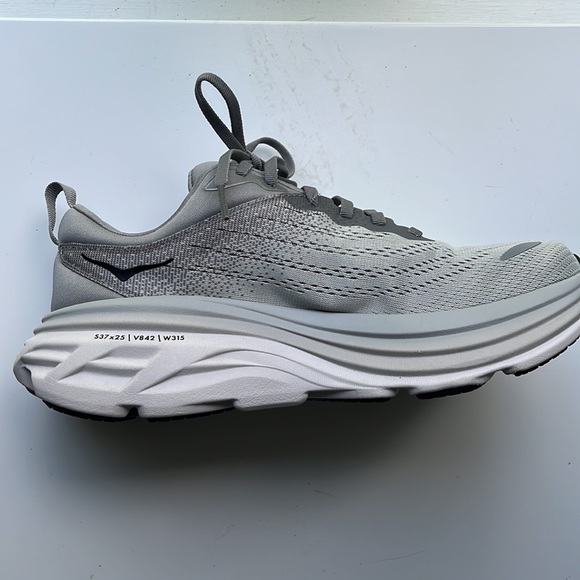 Hoka One One Bondi 8 Wide - NWT - 7.5 EE - Sharkskin/Harbor Mist - Picture 6 of 12